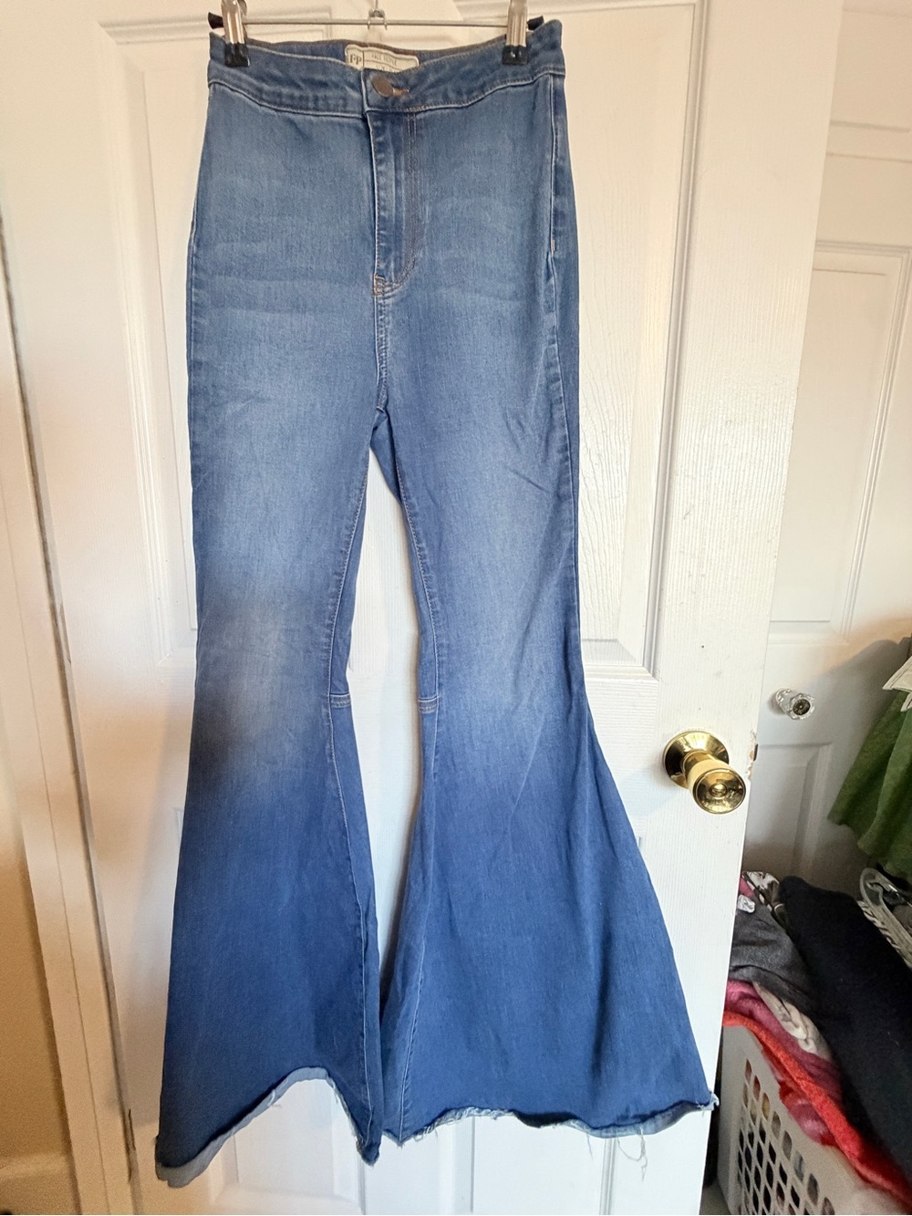 Free People Super Flare Bell Bottoms Light Blue High-Rise Women's Jeans